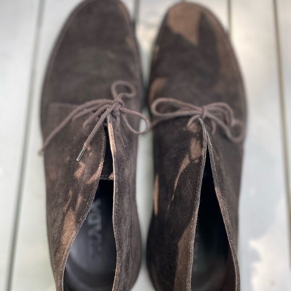 Prada Men's Chukka Boots - Dark Brown Suede - Picture 3 of 6